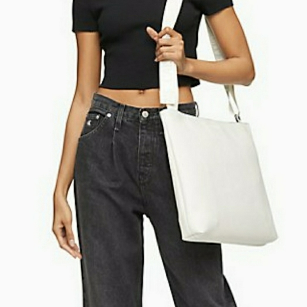 Large white tote purse